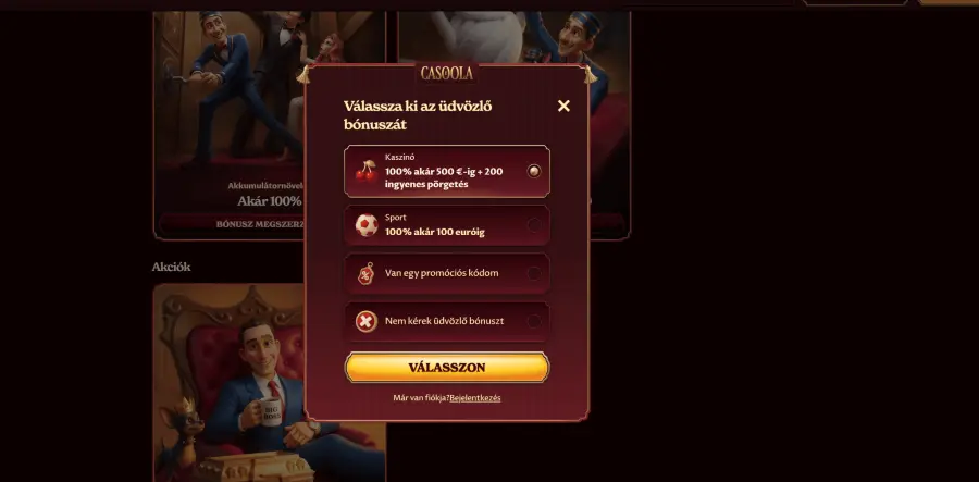 Casoola bejelentkezÃ©s